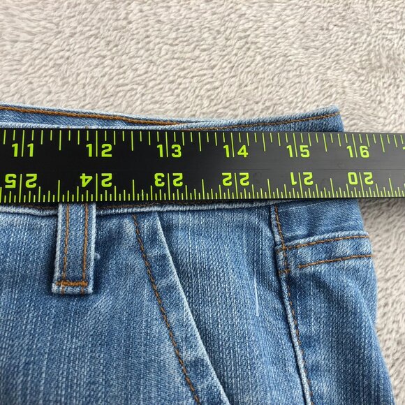 J. Crew Womens Jeans Size 4 City Fit Flare Frayed Hem Blue Denim Casual Y2K - Picture 5 of 16